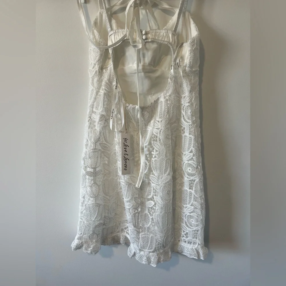 For Love and Lemons Mini Lace Dress in White NWT - Picture 8 of 8